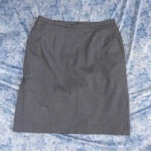 Vintage Academia Clueless 90s Gingham Pencil Skirt Pockets Small Back Slit Zip